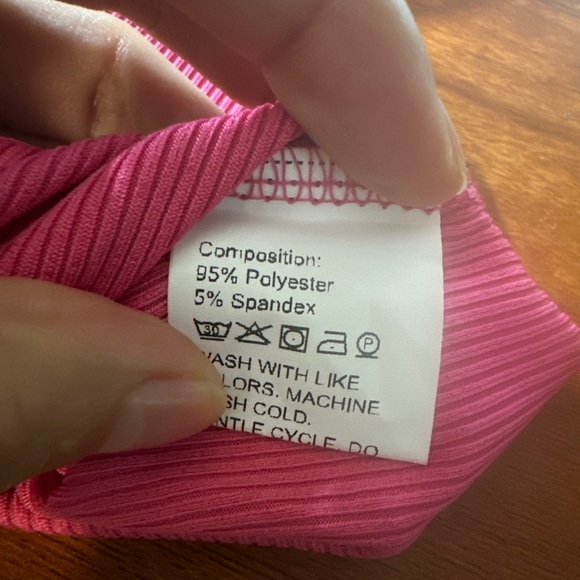 Women Ribbed Crop Top Size XS Pink-Magenta Halter Neck Backless Sleeveless - Picture 12 of 12